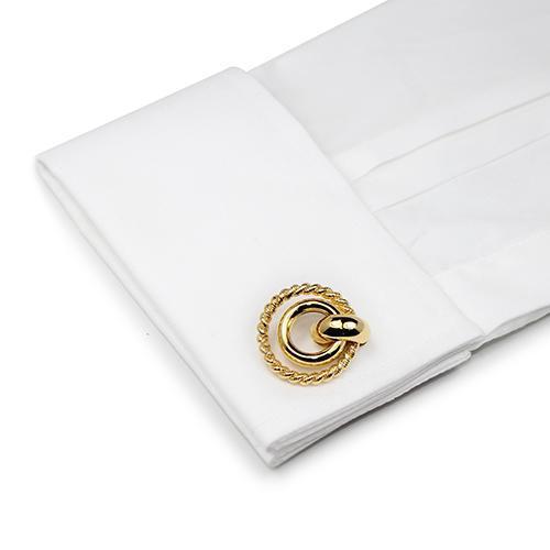 Gold Rope Cufflinks-Cufflinks-TheCuffShop-C00288-TheCuffShop.com.au