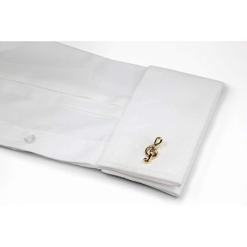 Gold Treble Clef Cufflinks-Cufflinks-TheCuffShop-C00001-TheCuffShop.com.au